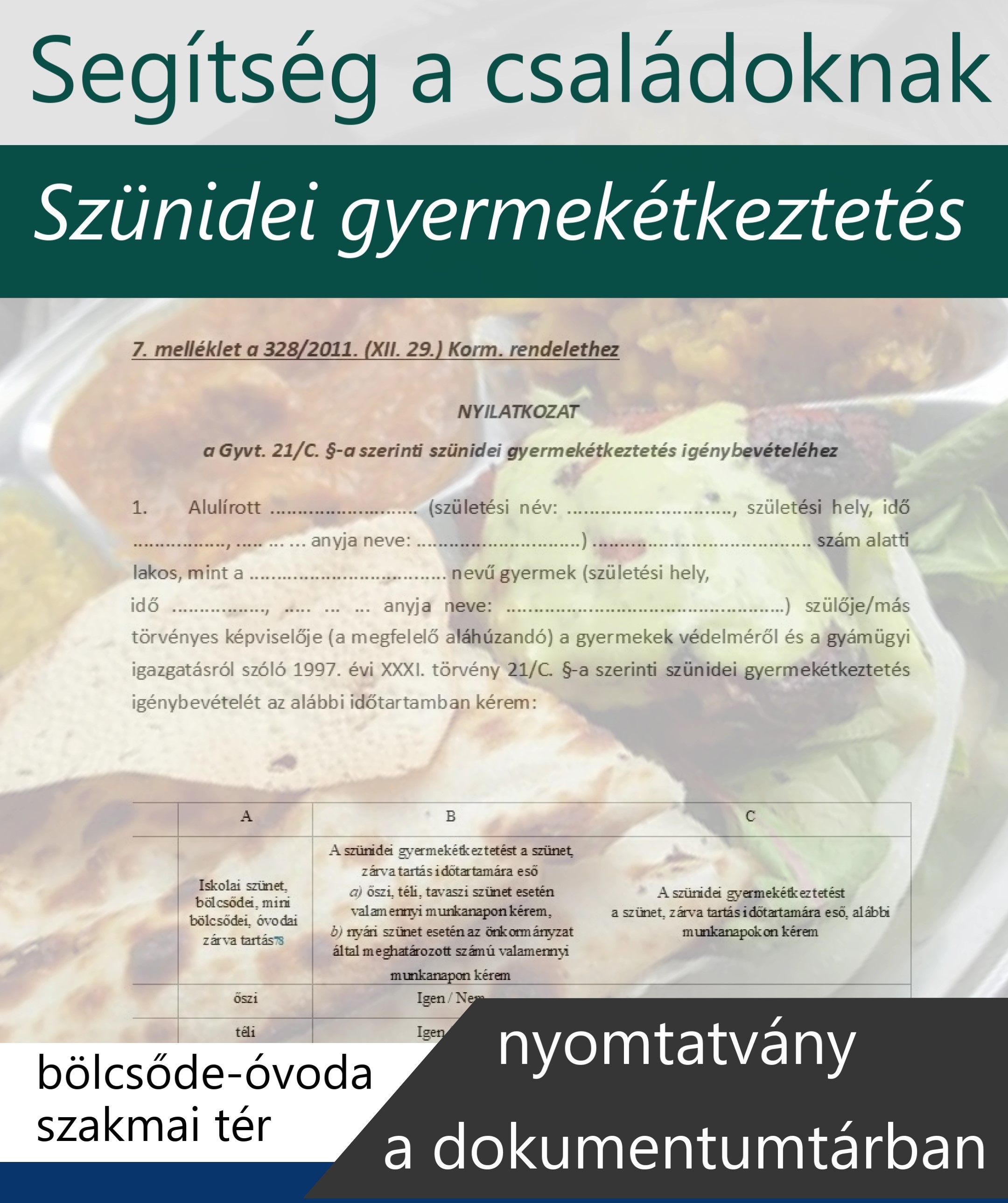 Szünidei gyermekétkeztetés: segítség a családoknak
